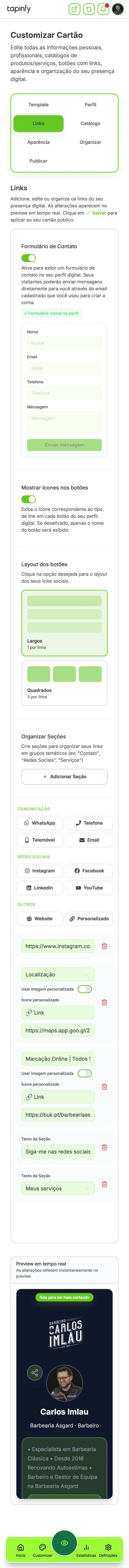 Adicione seus Botões